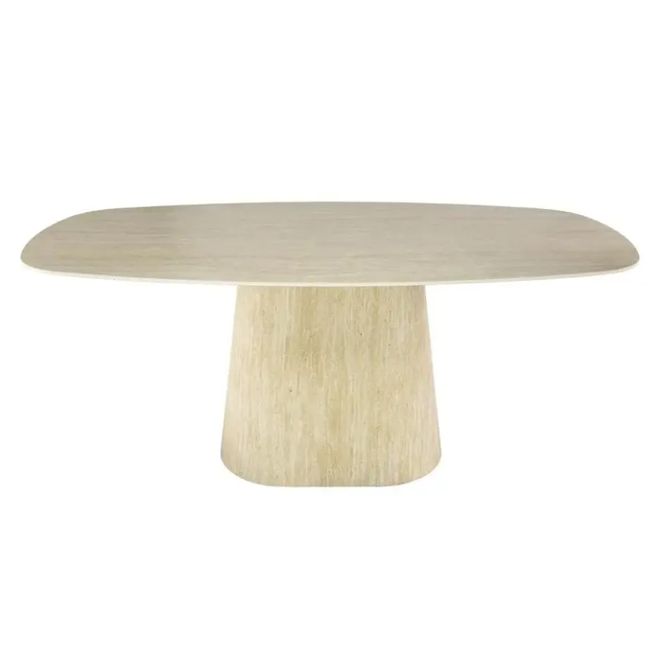 Fraaai - Giordano eettafel - deens ovaal - 180 cm - travertin look