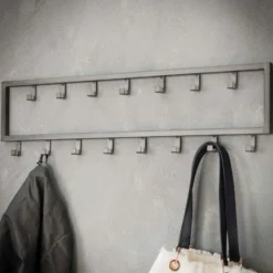 Fraaai - Kapstok industrieel 15 haken - 80 cm zwart