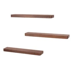 Fraaai - Marino wandplank 60 cm - set van 3 - massief acacia bruin
