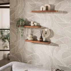 Fraaai - Marino wandplank 60 cm - set van 3 - massief acacia bruin