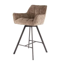Fraaai - Ramon draaibare barstoel - 69 cm - geweven - champagne