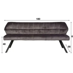 Fraaai - Ramon eetkamerbank 180 cm velvet champagne
