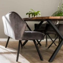 Fraaai - Ramon eetkamerbank 180 cm velvet antraciet