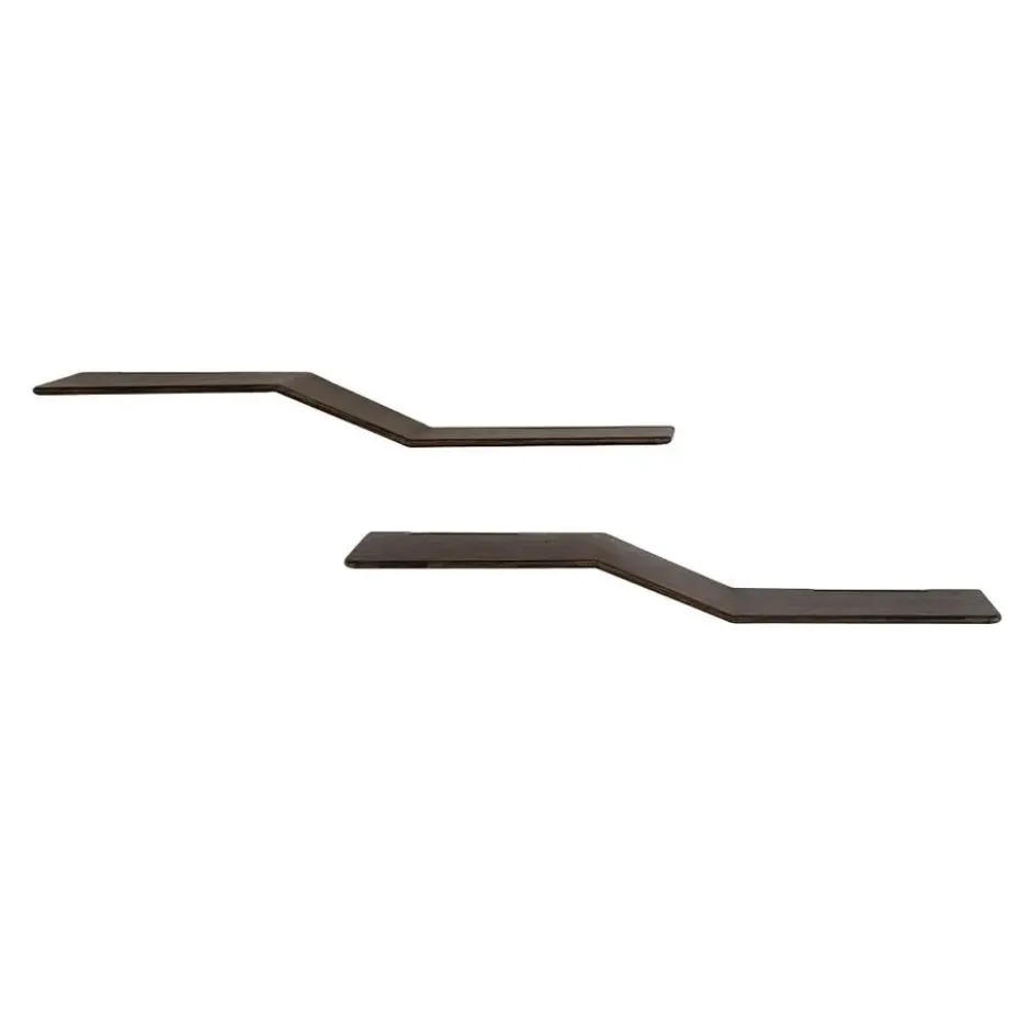 Fraaai - Rebecca wandplank teak s-vorm - set van 2 - massief teak