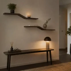 Fraaai - Rebecca wandplank teak s-vorm - set van 2 - massief teak