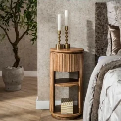 Fraaai - Sedona nachtkastje rond XS - mangohout