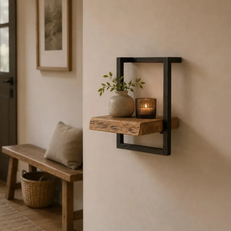 Fraaai - Woody metaal wandplank 30 cm