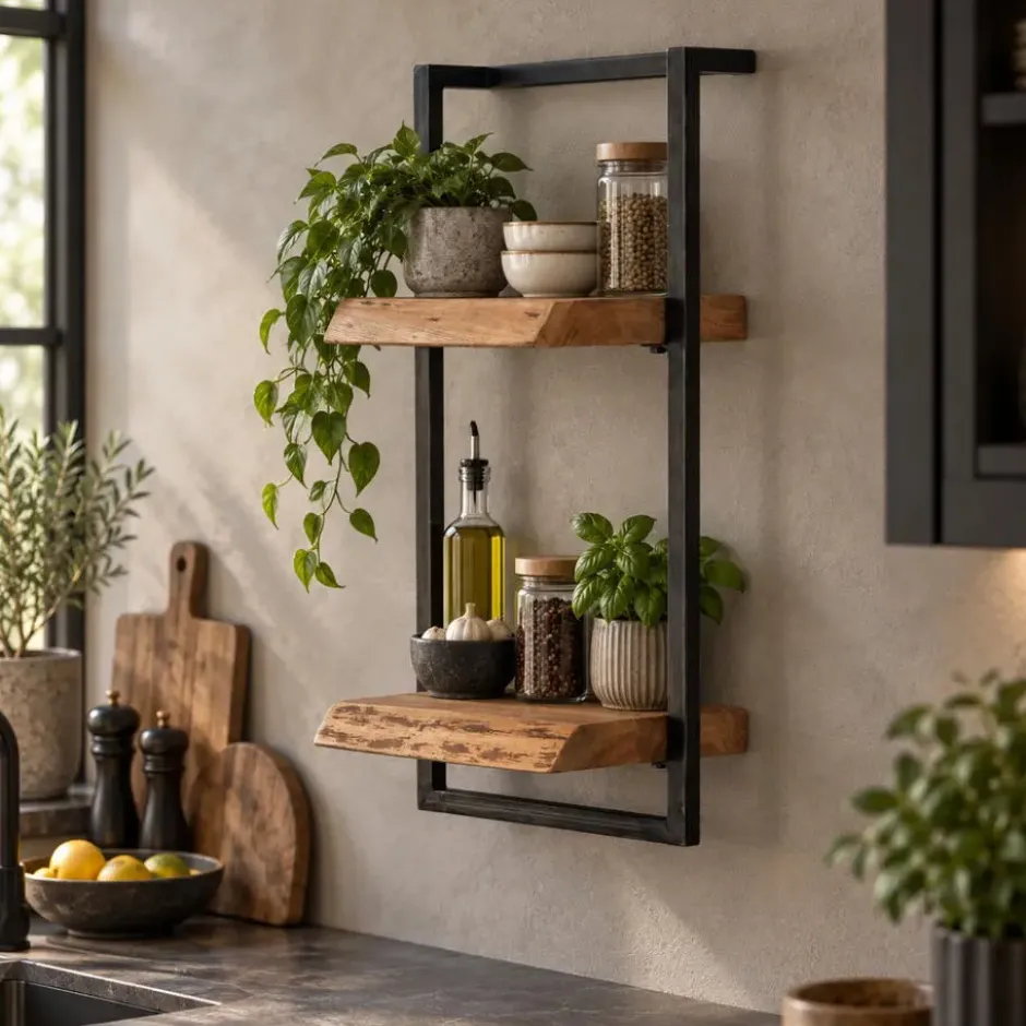 Fraaai - Woody metaal wandplank 30x65 cm