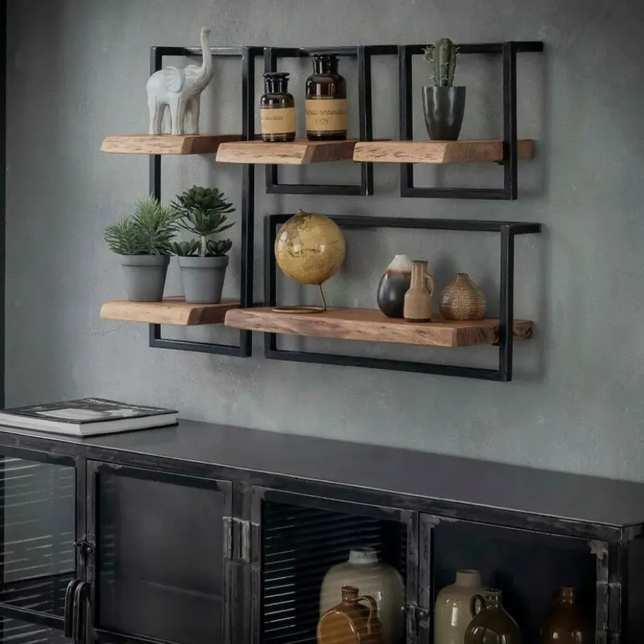 Fraaai - Woody metaal wandplank 30x65 cm