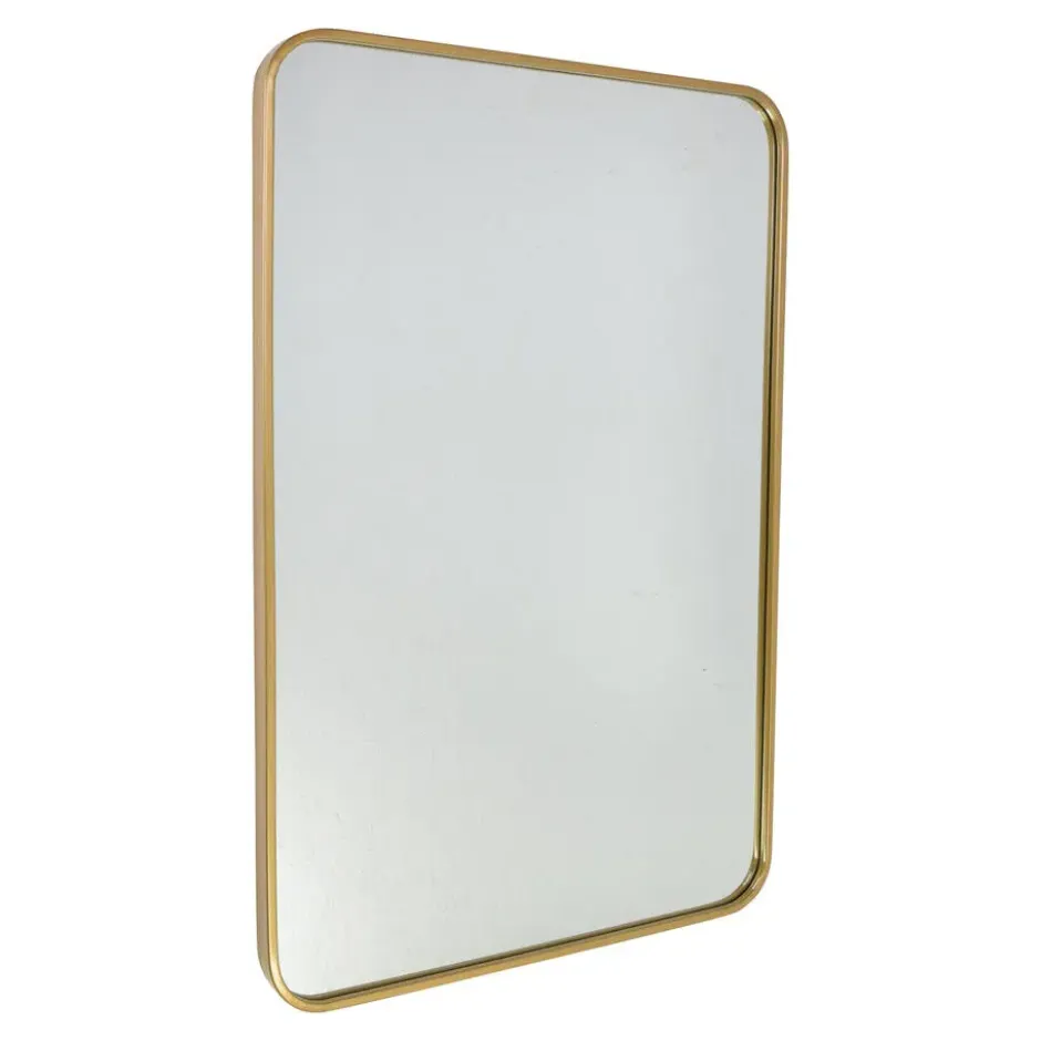 Fragix Boston Spiegel Rechthoekig - Goud - Metaal - 90x60