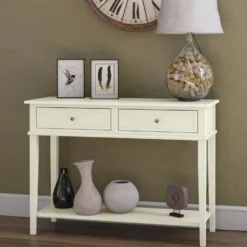 Franklin - Consoletafel met 2 laden in wit MDF