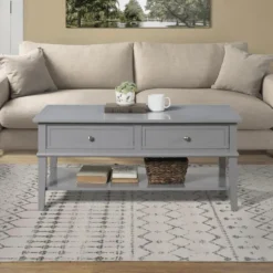 Franklin - Salontafel met 2 laden in grijs MDF