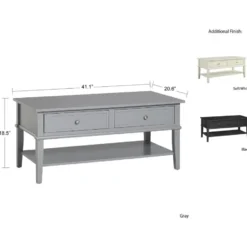 Franklin - Salontafel met 2 laden in grijs MDF
