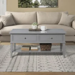 Franklin - Salontafel met 2 laden in grijs MDF