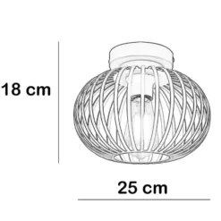 Freelight Plafondlamp Aglio - beige - 25x18 cm