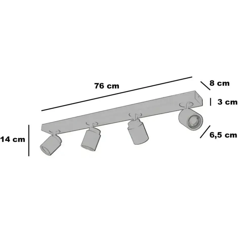 Freelight Spot Razza - 4 lichts - beige - 76x14 cm