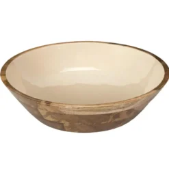 Fruitschaal/Salade - serveer schaal - mango hout - D28 x H7 cm