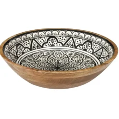 Fruitschaal/salade - serveer schaal - mango hout - D33 x H8 cm