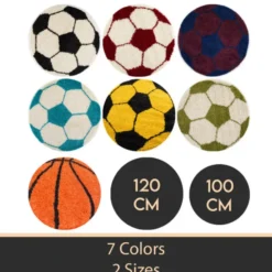 Fun Rond Voetbal Kinderkleed Hoogpolig Zwart Wit - 120 CM Ø
