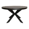 Furndea Eettafel Morada industrieel rond mango hout zwart 120x120x76cm