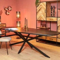 Furndea Eleanor eettafel Deens ovaal zwart - 100x200x76 cm