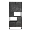 Furndea Scandi vakkenkast industrieel visgraat zwart - 45x90x200 cm