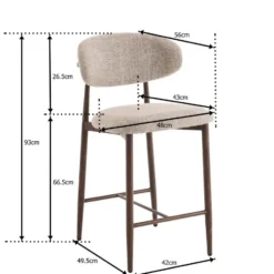 Furnihaus - Barkrukken set van 2 - Celia - Taupe Walnoot Santi