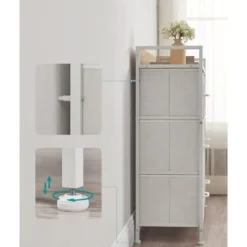 Furnihaus Commode kast 7 stoffen laden met handgrepen metalen frame industrieel