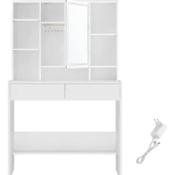 Furnihaus Kaptafel met LED 3 kleuren met instelbare lichtsterkte met spiegel