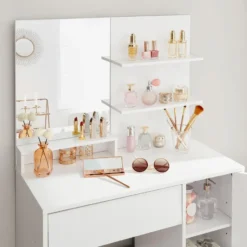 Furnihaus Kaptafel met rechthoekige spiegel en 1 lade cosmetische tafel