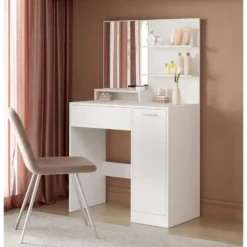 Furnihaus Kaptafel met rechthoekige spiegel en 1 lade cosmetische tafel