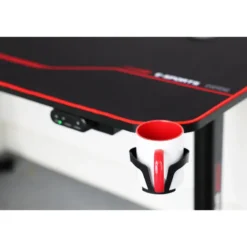 Gaming bureau zwart/rood - Elektrisch verstelbaar - 140x66 cm