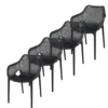 Garden Impressions Air XL design tuinstoel zwart - 4 stuks