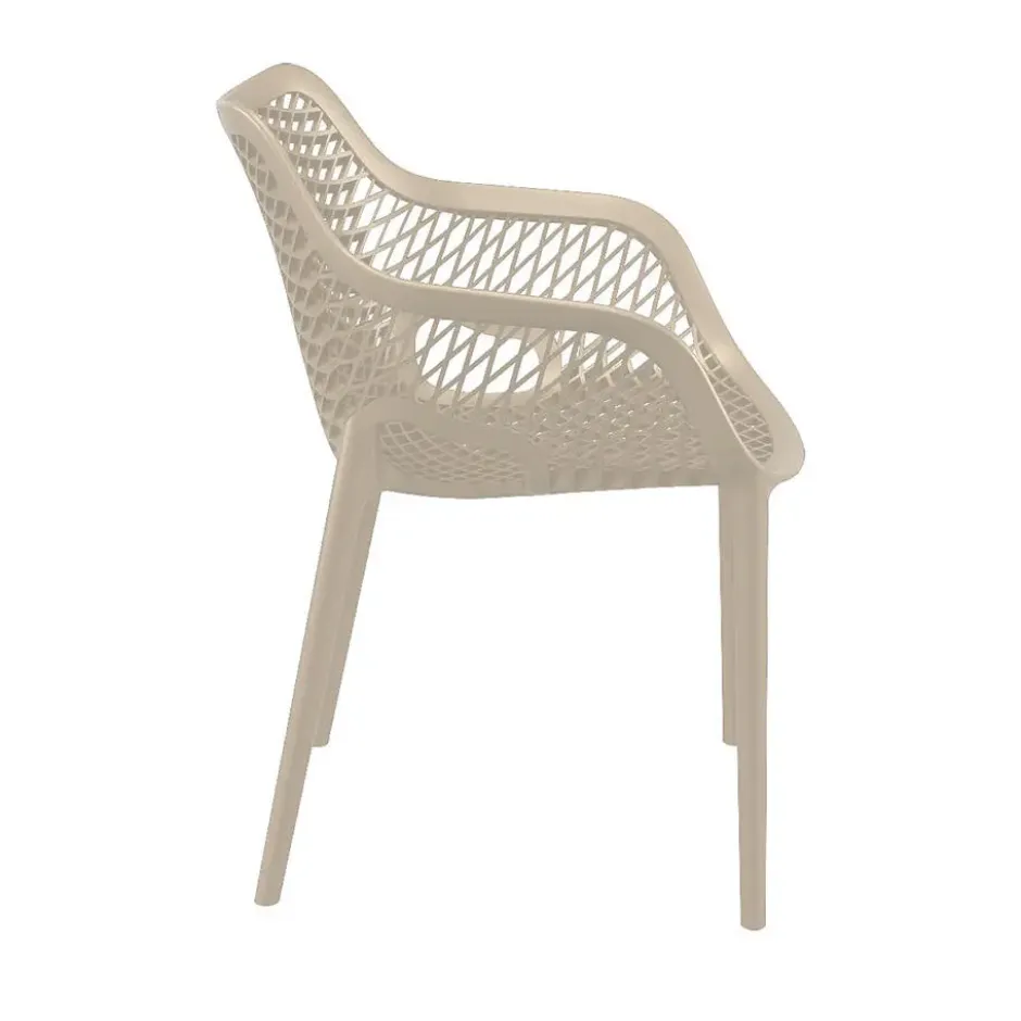 Garden Impressions Air XL design tuinstoel taupe - 4 stuks