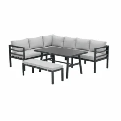 Garden Impressions Bleco II lounge-diningset- carbon black-desert sand