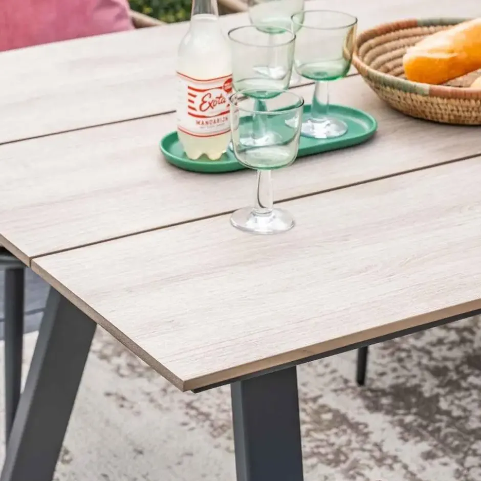 Garden Impressions Braga tuintafel 220 x 100 cm - donker grijs