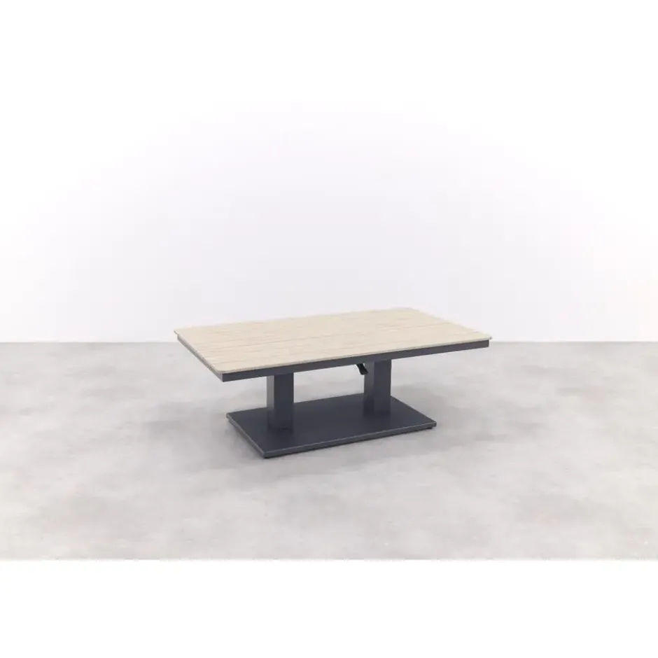 Garden Impressions Brugge verstelb. loungetafel 150x87 - donker grijs
