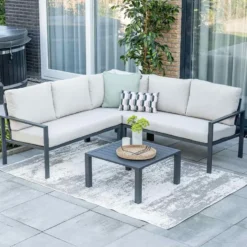 Garden Impressions Durban loungeset hoek 4-delig - desert sand
