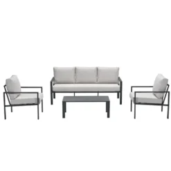 Garden Impressions Durban loungeset 4-delig donker grijs - desert sand
