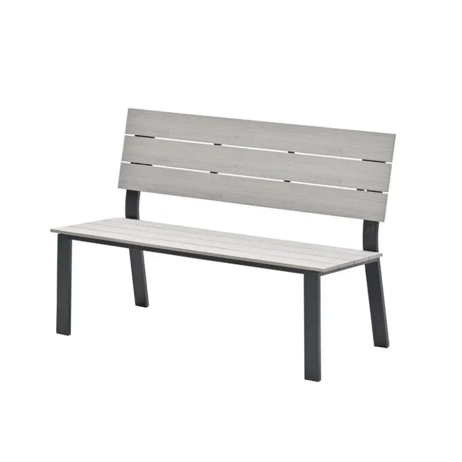 Garden Impressions Ellen parkbank donker grijs - light teak Vironwood