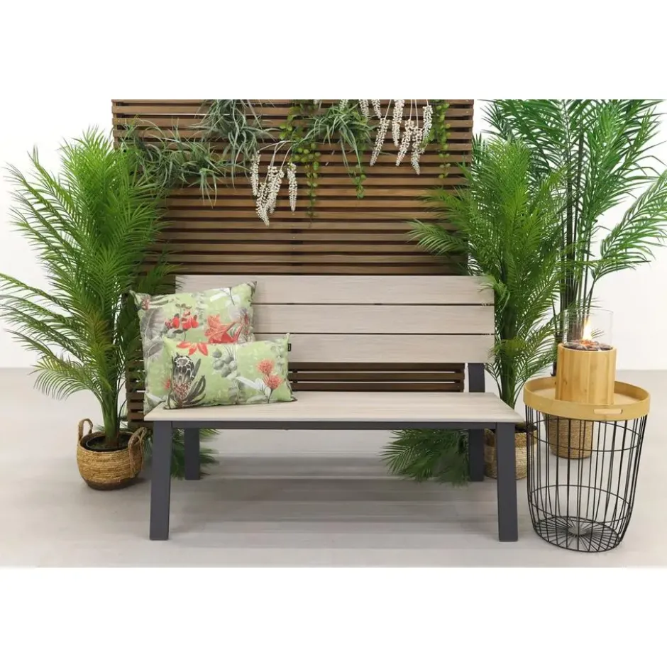Garden Impressions Ellen parkbank donker grijs - light teak Vironwood