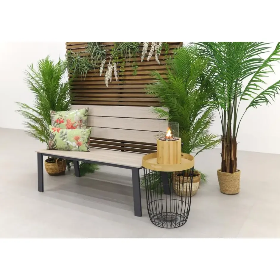 Garden Impressions Ellen parkbank donker grijs - light teak Vironwood