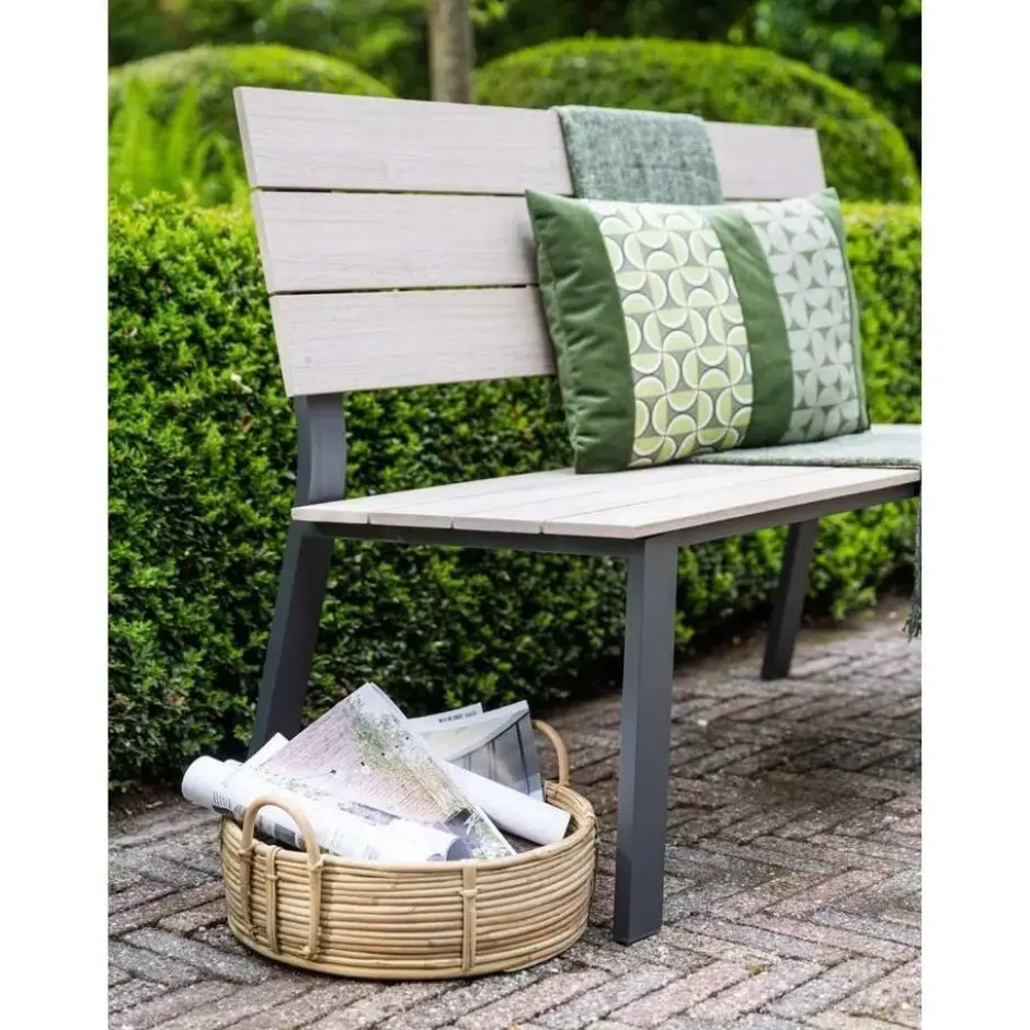 Garden Impressions Ellen parkbank donker grijs - light teak Vironwood