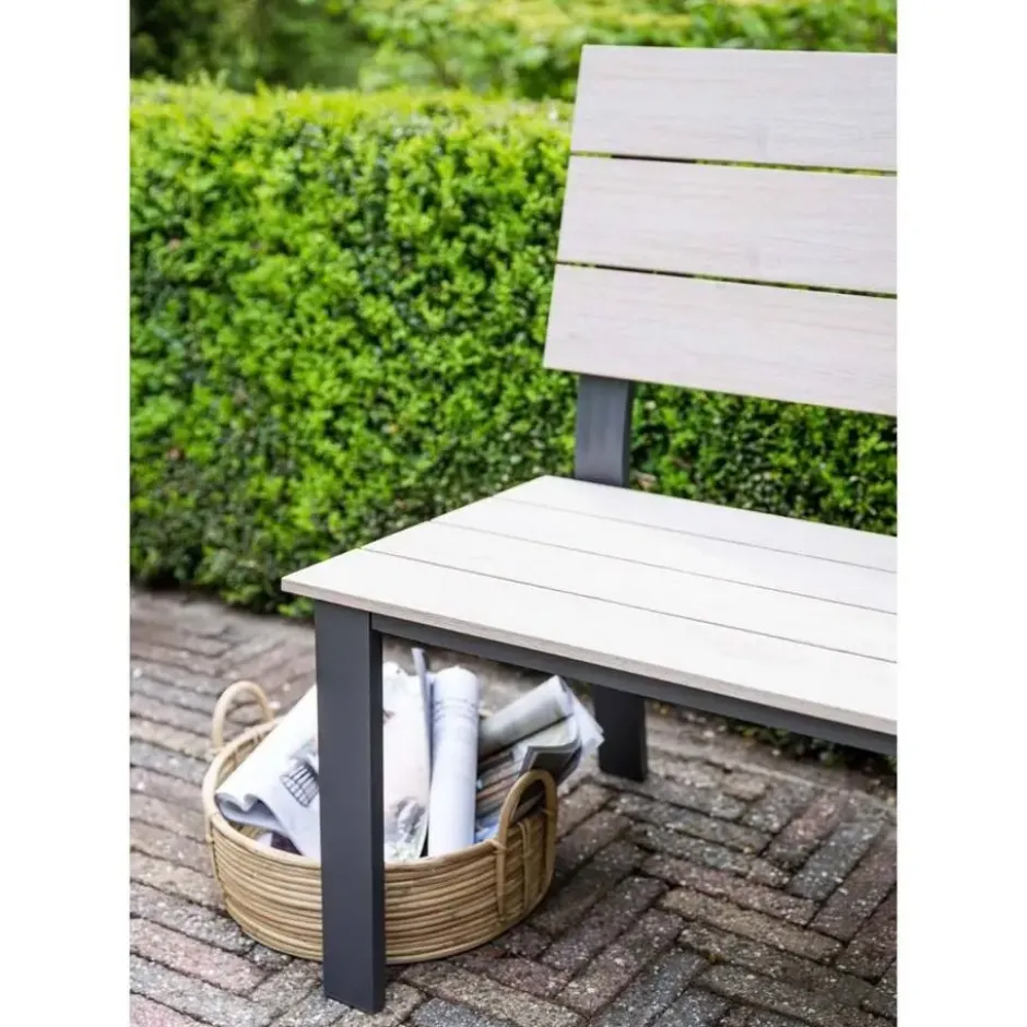 Garden Impressions Ellen parkbank donker grijs - light teak Vironwood