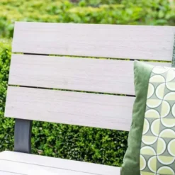 Garden Impressions Ellen parkbank donker grijs - light teak Vironwood