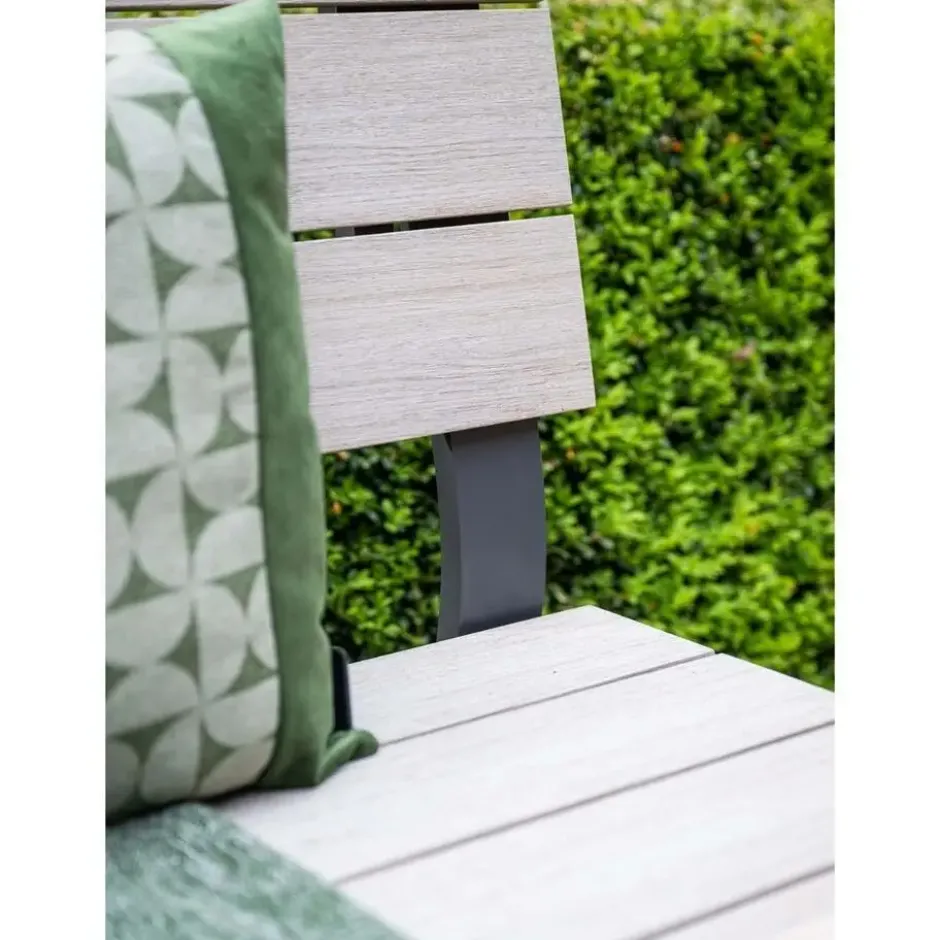 Garden Impressions Ellen parkbank donker grijs - light teak Vironwood