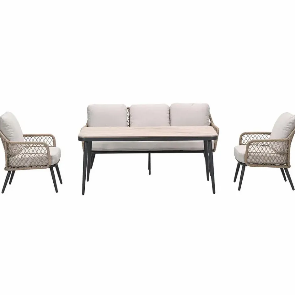 Garden Impressions Kalibo lounge dining set 4-delig - donker grijs