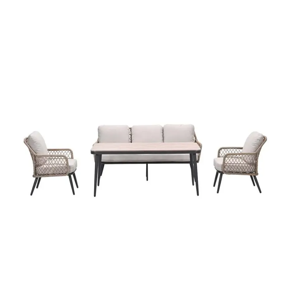 Garden Impressions Kalibo lounge dining set 4-delig - donker grijs