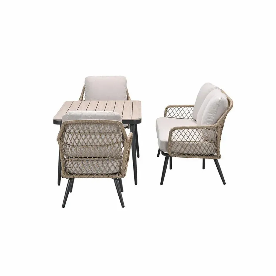 Garden Impressions Kalibo lounge dining set 4-delig - donker grijs
