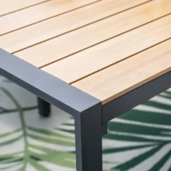 Garden Impressions Kasper tuintafel 160x84xH72 cm - donker grijs - teak look